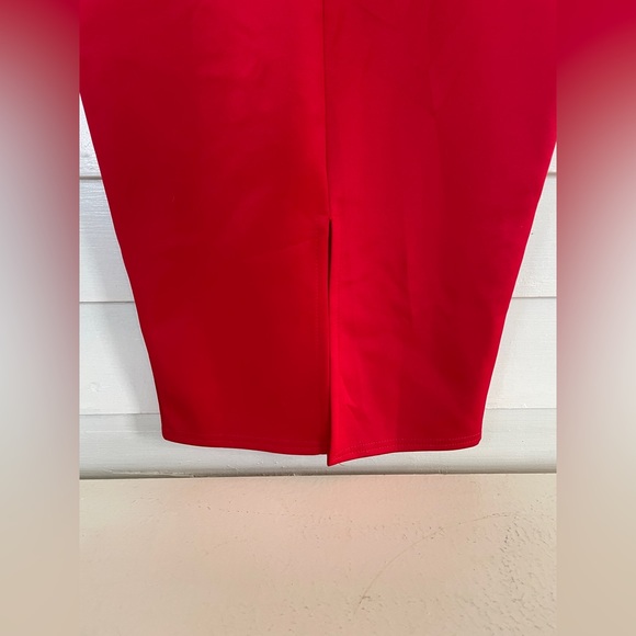 Red Boohoo Night Off Shoulder Midi Dress - Picture 4 of 11